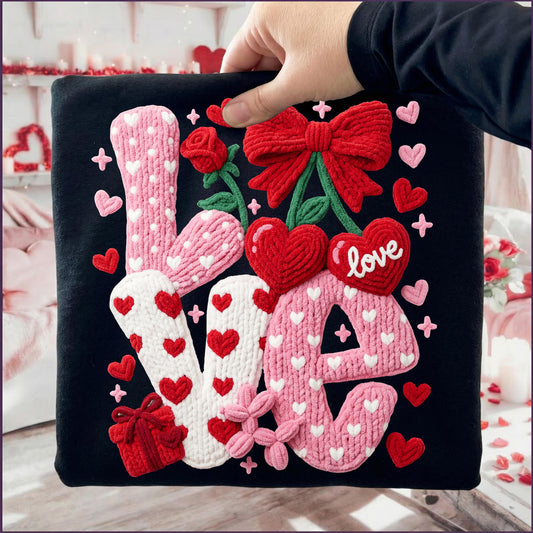 Faux Yarn Crochet Love Cherries
