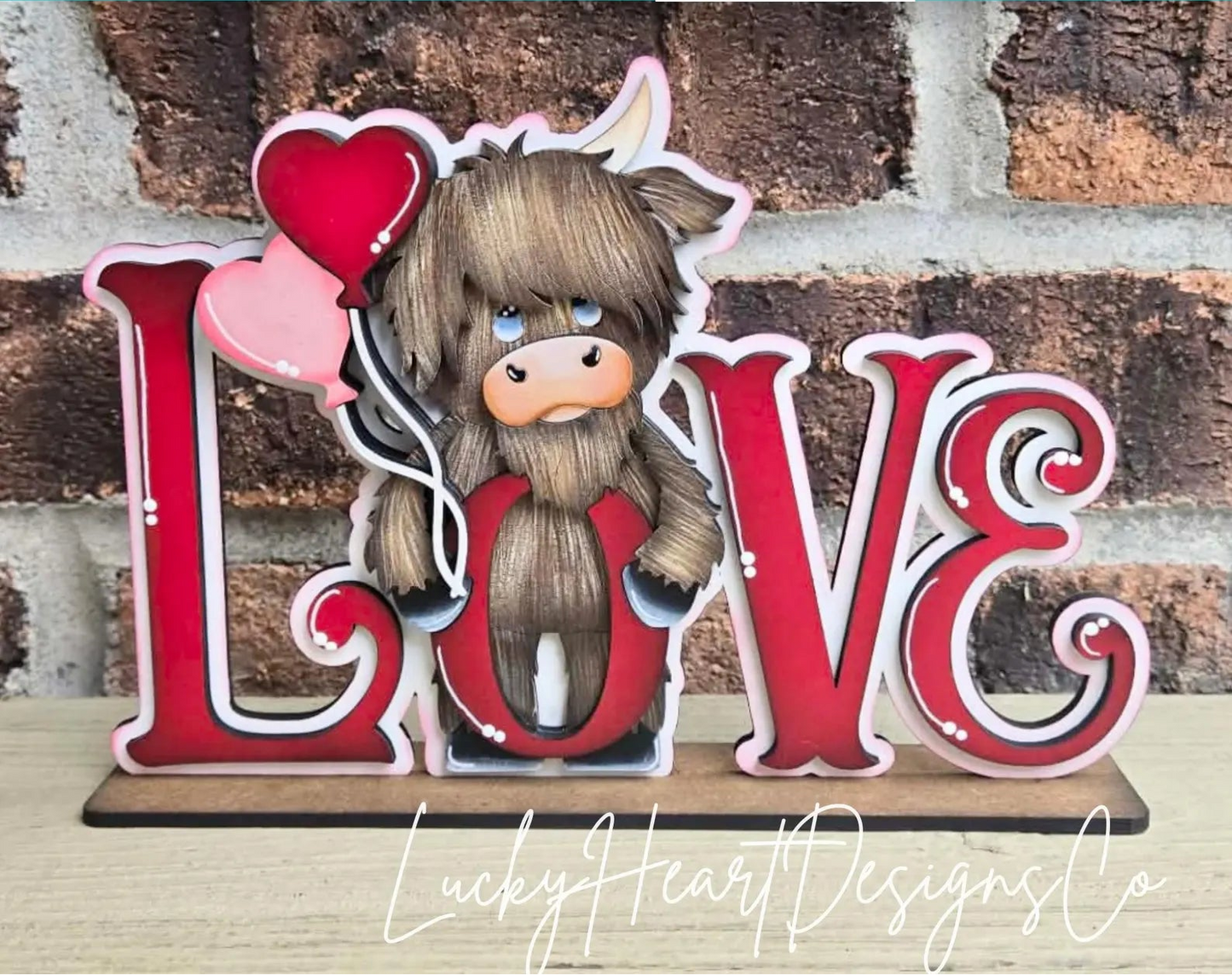 Highland Cow Love Shelf Sitter- Paint Party