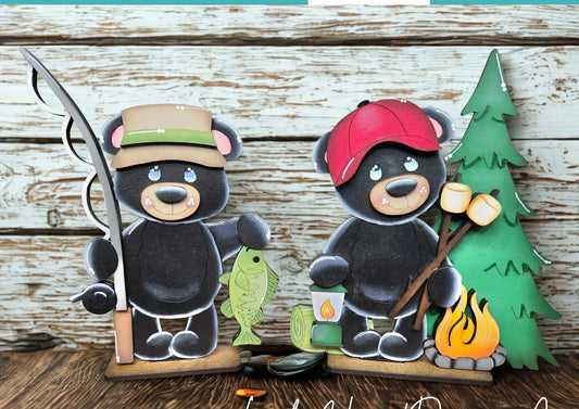 Outdoor Summer Fun Bear Decor Set- DIY Blank