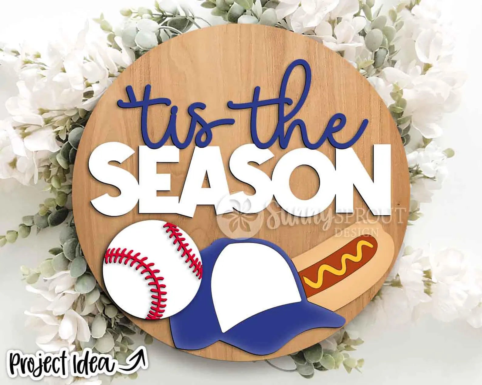 Tis The Season Baseball Cap & Hot Dog Round (CUSTOM HAT)