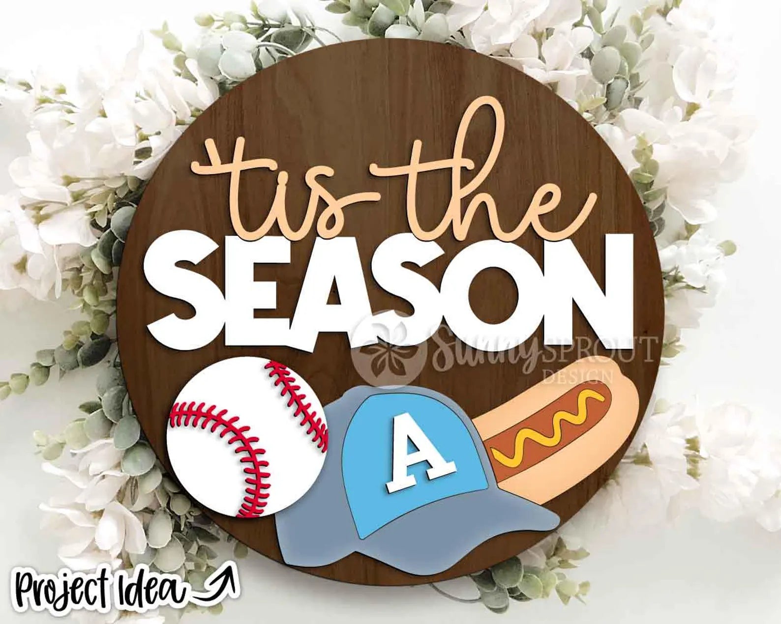 Tis The Season Baseball Cap & Hot Dog Round (CUSTOM HAT)