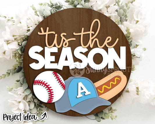 Tis The Season Baseball Cap & Hot Dog Round (CUSTOM HAT)- Paint Party Kit