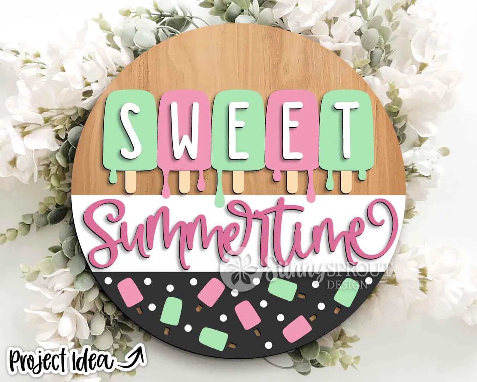 Sweet Summertime Popsicles Round