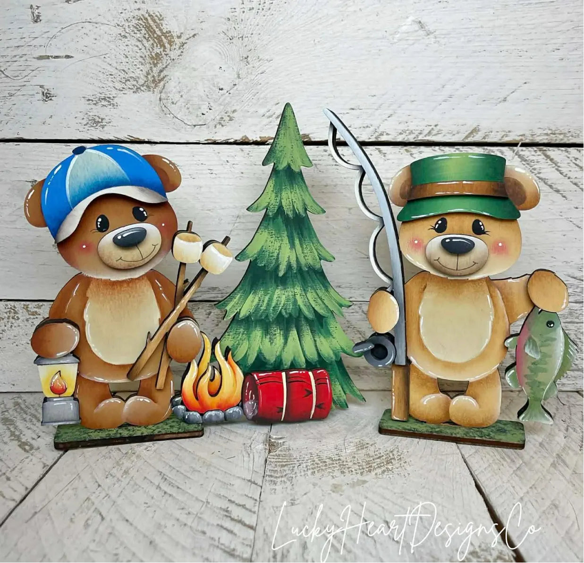 Outdoor Summer Fun Bear Decor Set- DIY Blank