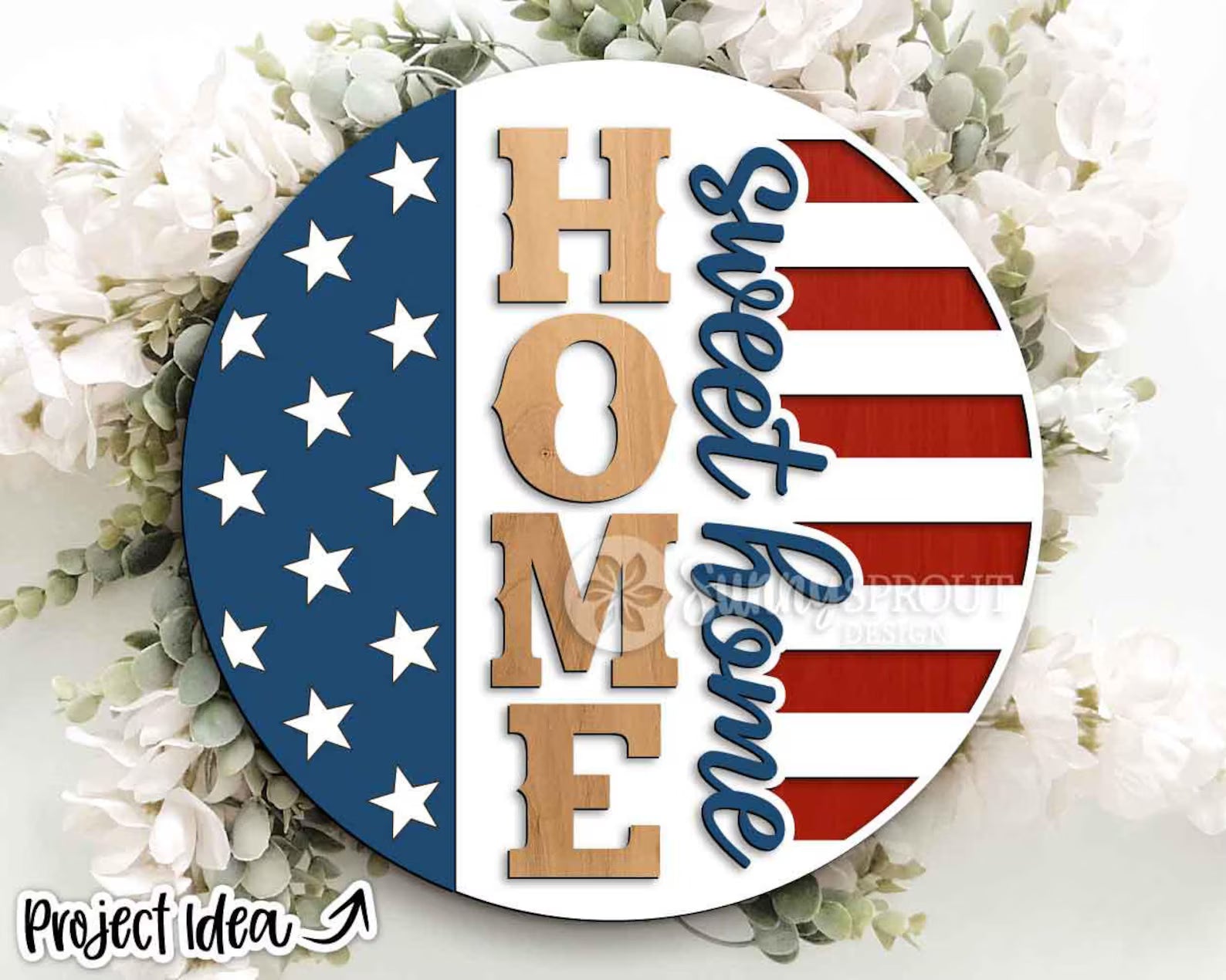 Patriotic Home Sweet Home Round