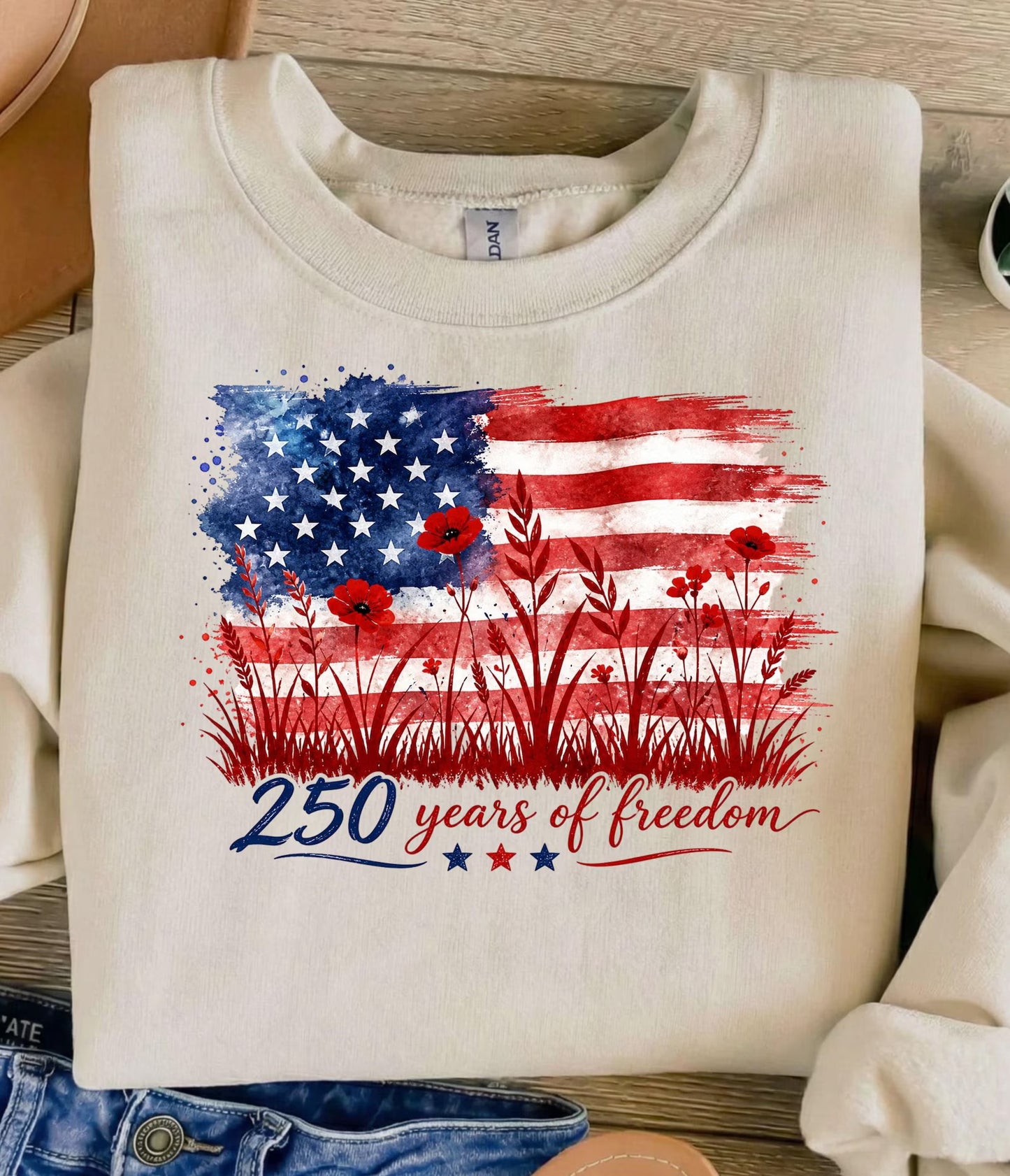 Flag & Flowers 250th Anniversary Shirt