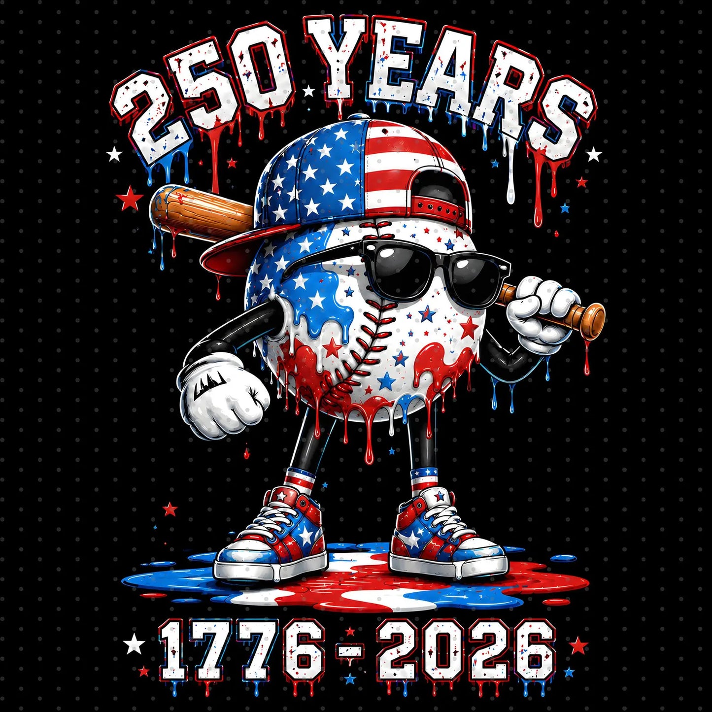 Baseball 4th of July 250th Anniversary Shirt