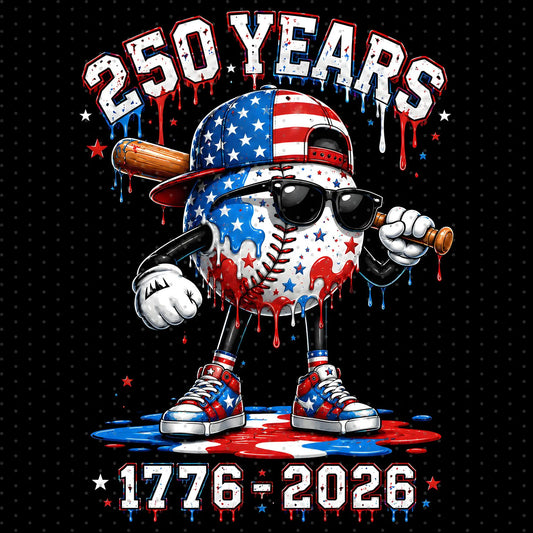 Baseball 4th of July 250th Anniversary Shirt