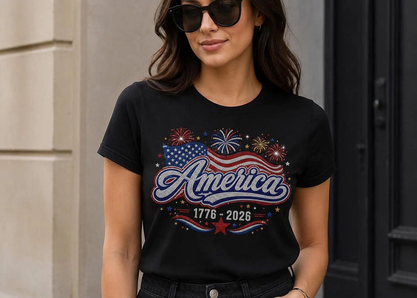Rhinestone America Shirt