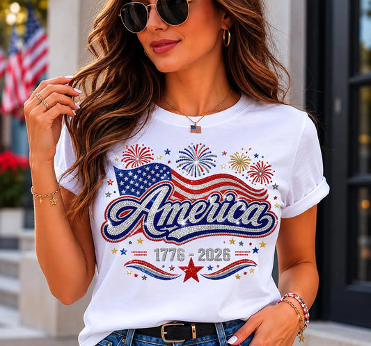 Rhinestone America Shirt