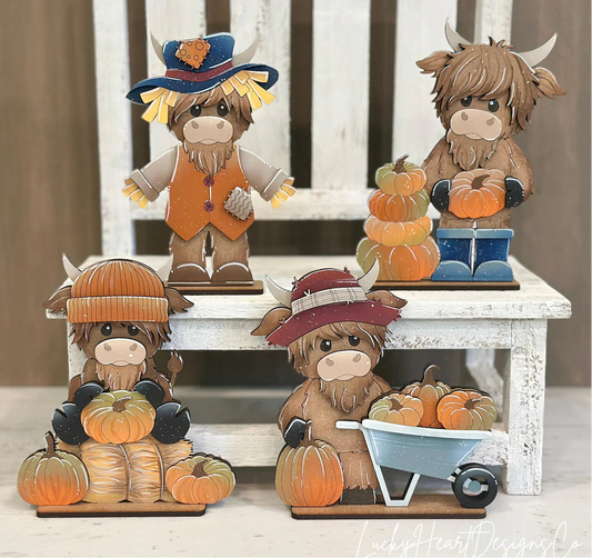 Highland Cow Fall Decor Set