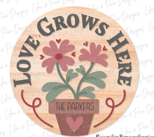 Love Grows Here (CUSTOM) Round- Paint Party Kit