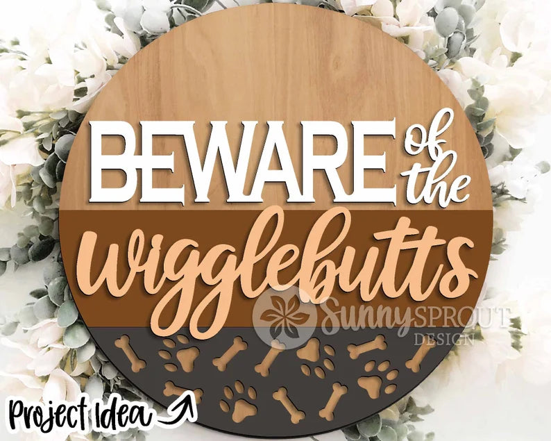 Beware of the Wigglebutts Round- Paint Party Kit