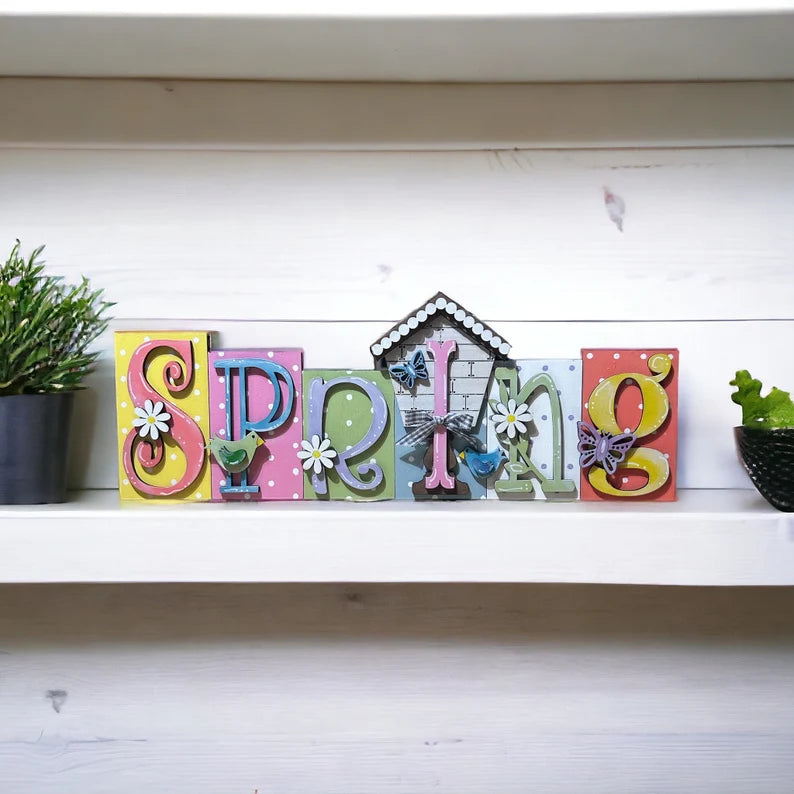 Spring Word Block- Paint Party Kit