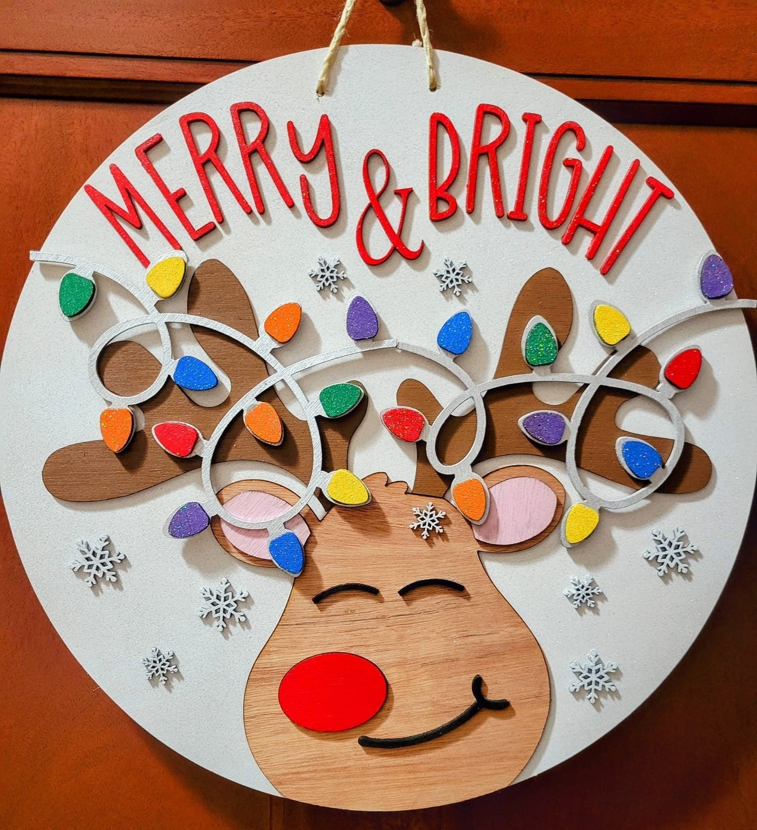 Merry & Bright Rudolph Door Hanger- DIY Blank