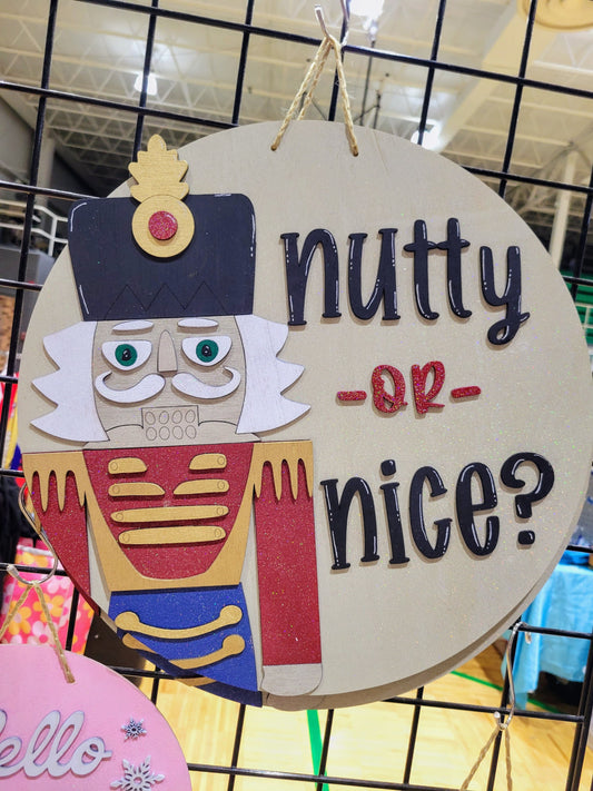 Nutty or Nice Door Hanger- Paint Party Kit