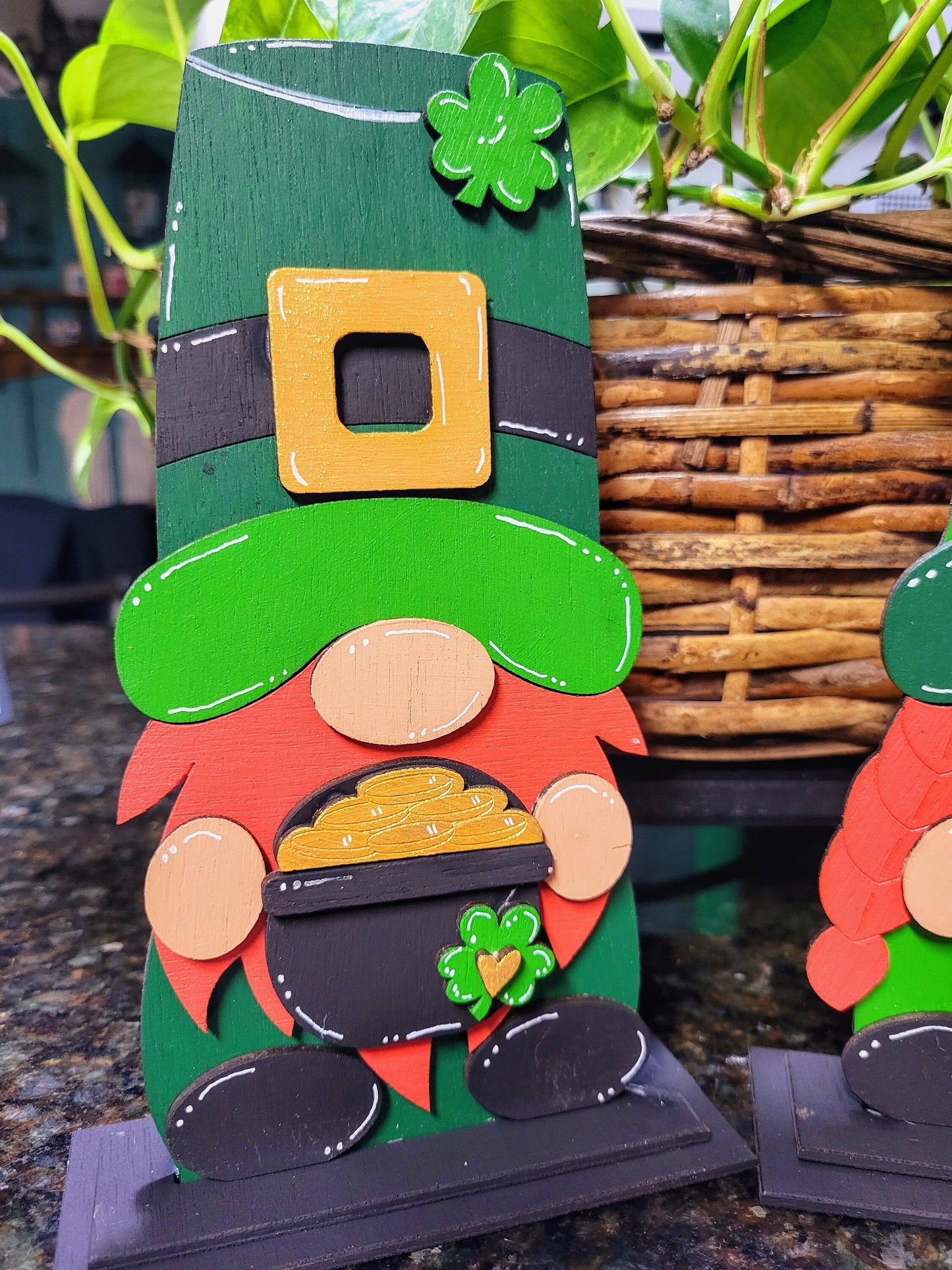 St Patrick's Day Gnome Couple Shelf Sitter