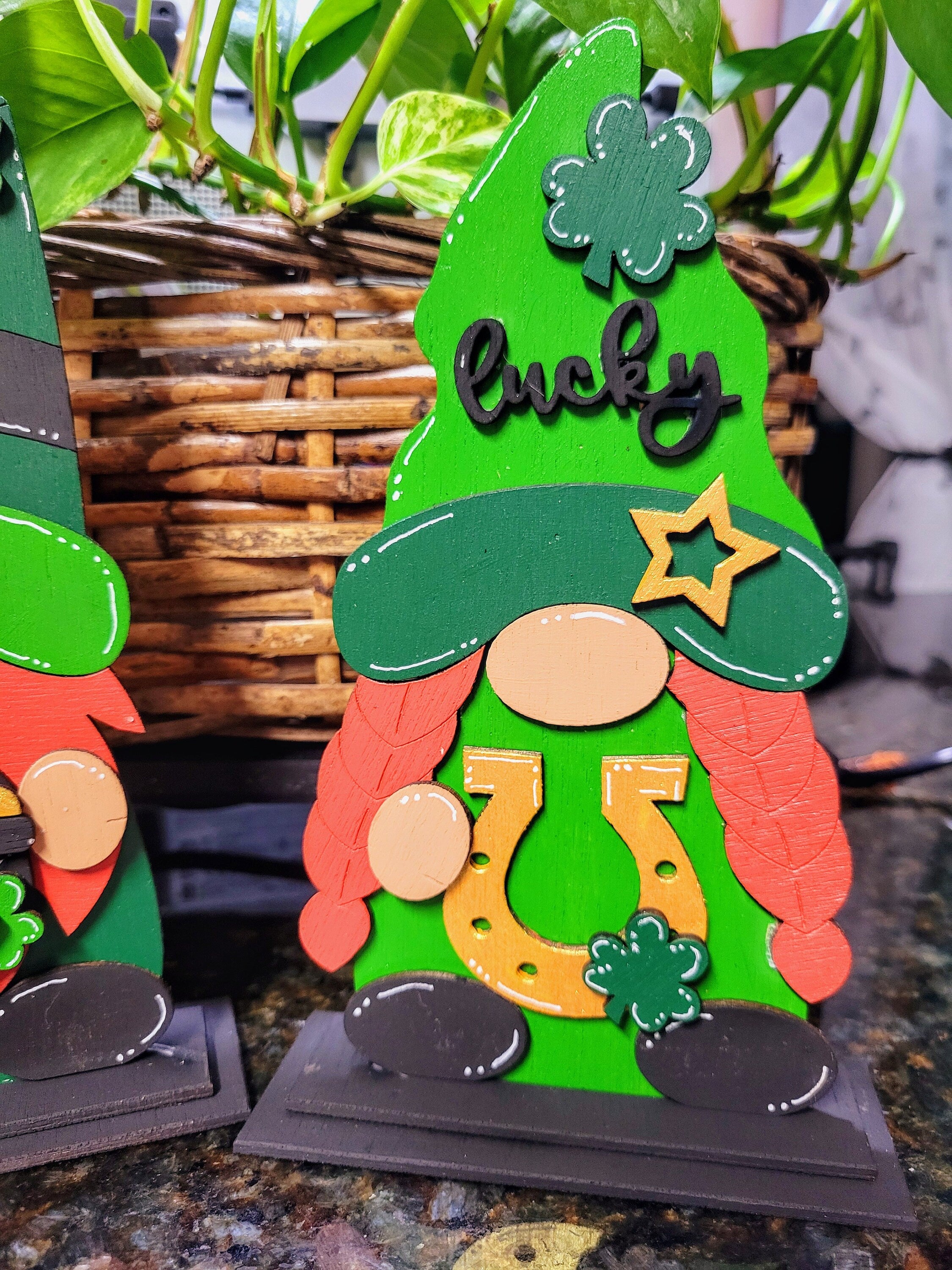 St Patrick's Day Gnome Couple Shelf Sitter