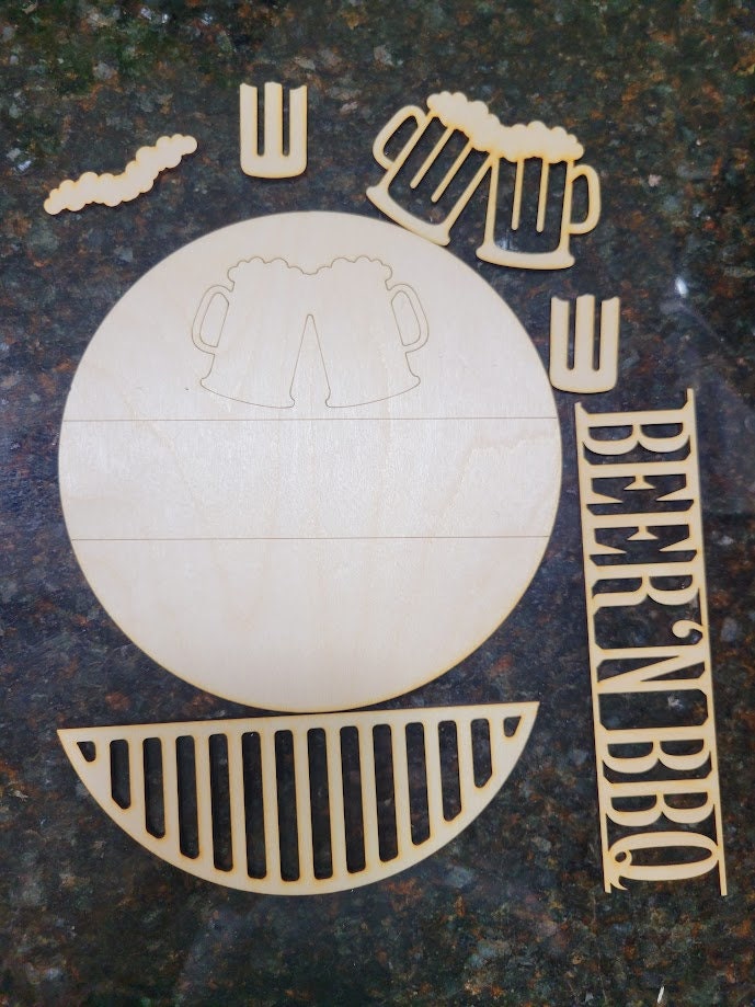 Beer 'n BBQ Round- DIY Wood Blank