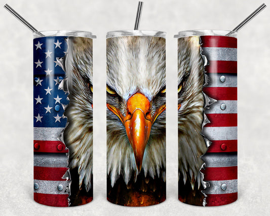 Eagle and Flag Scowl 20oz Sublimated Tumbler