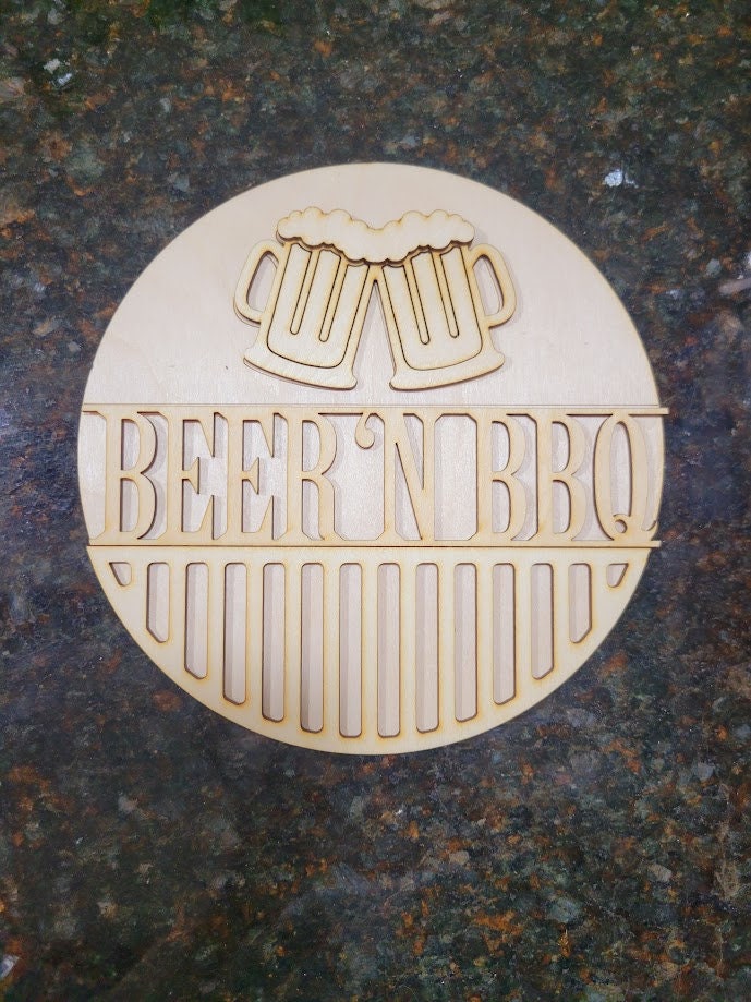 Beer 'n BBQ Round- DIY Wood Blank
