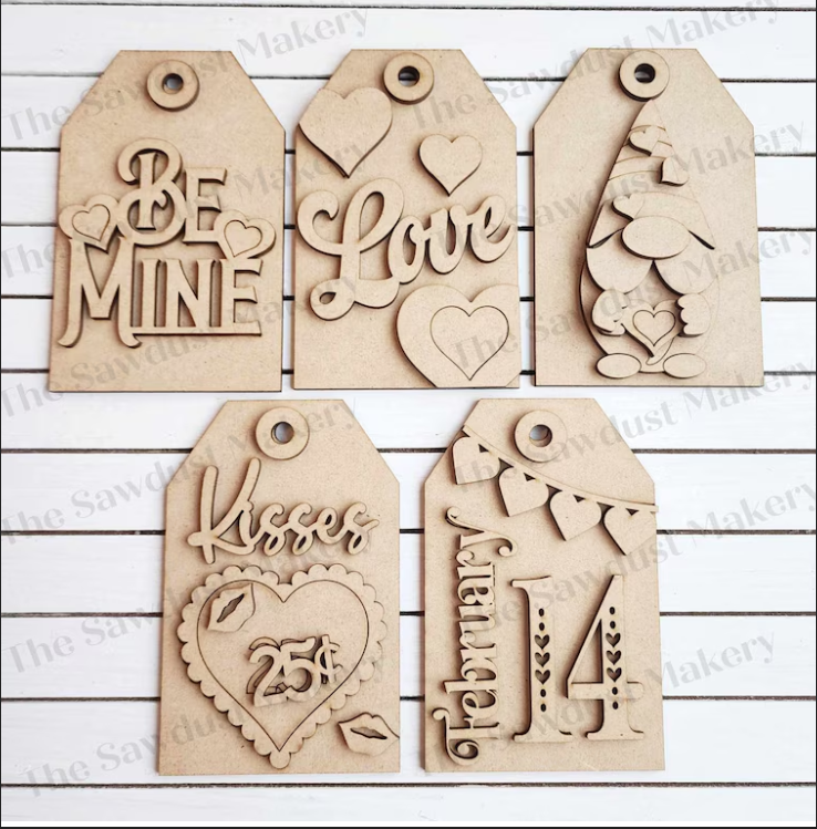 Valentine Ornaments (optional gift card holder)- DIY Blank