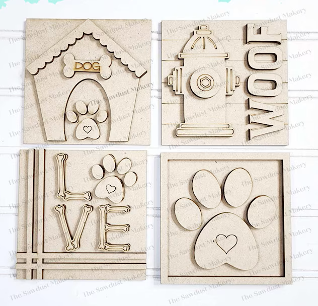 Dog Mix & Match Tiles & Quad Frame- Paint Party Kit