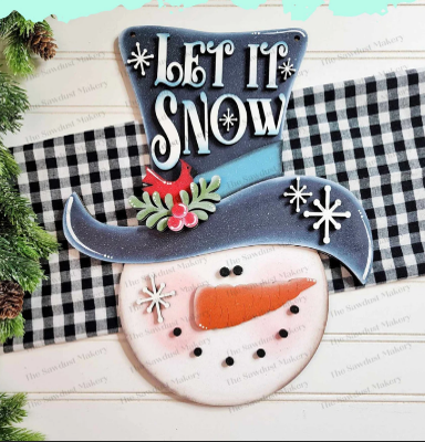 Let it Snow Snowman Head Hanger- Paint Party Kit
