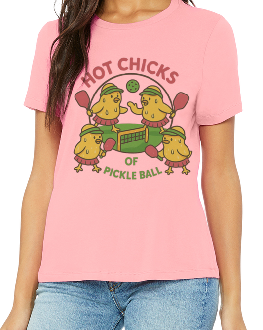 Hot Chicks Team Logo Womens Cut Short Sleeve T (Color)