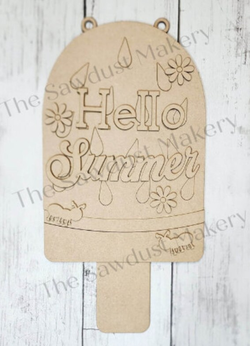 Hello Summer Watermelon Hanger- DIY Blank