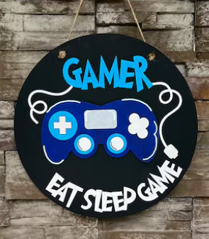 Eat, Sleep, Game, Repeat Round- Paint Party Kit