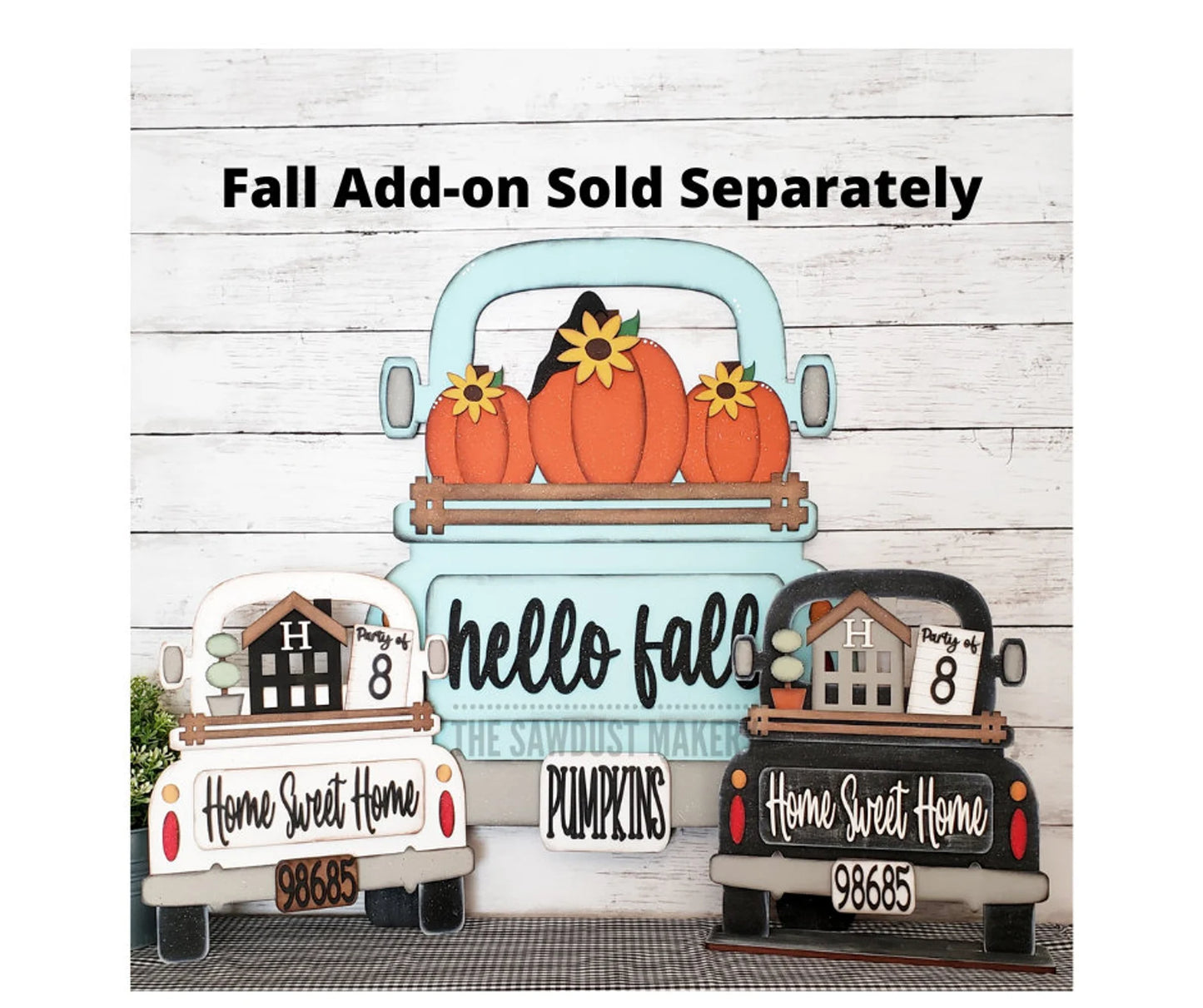 Interchangeable Truck & Easter Blessings Bunny Couple Inserts- DIY Blank